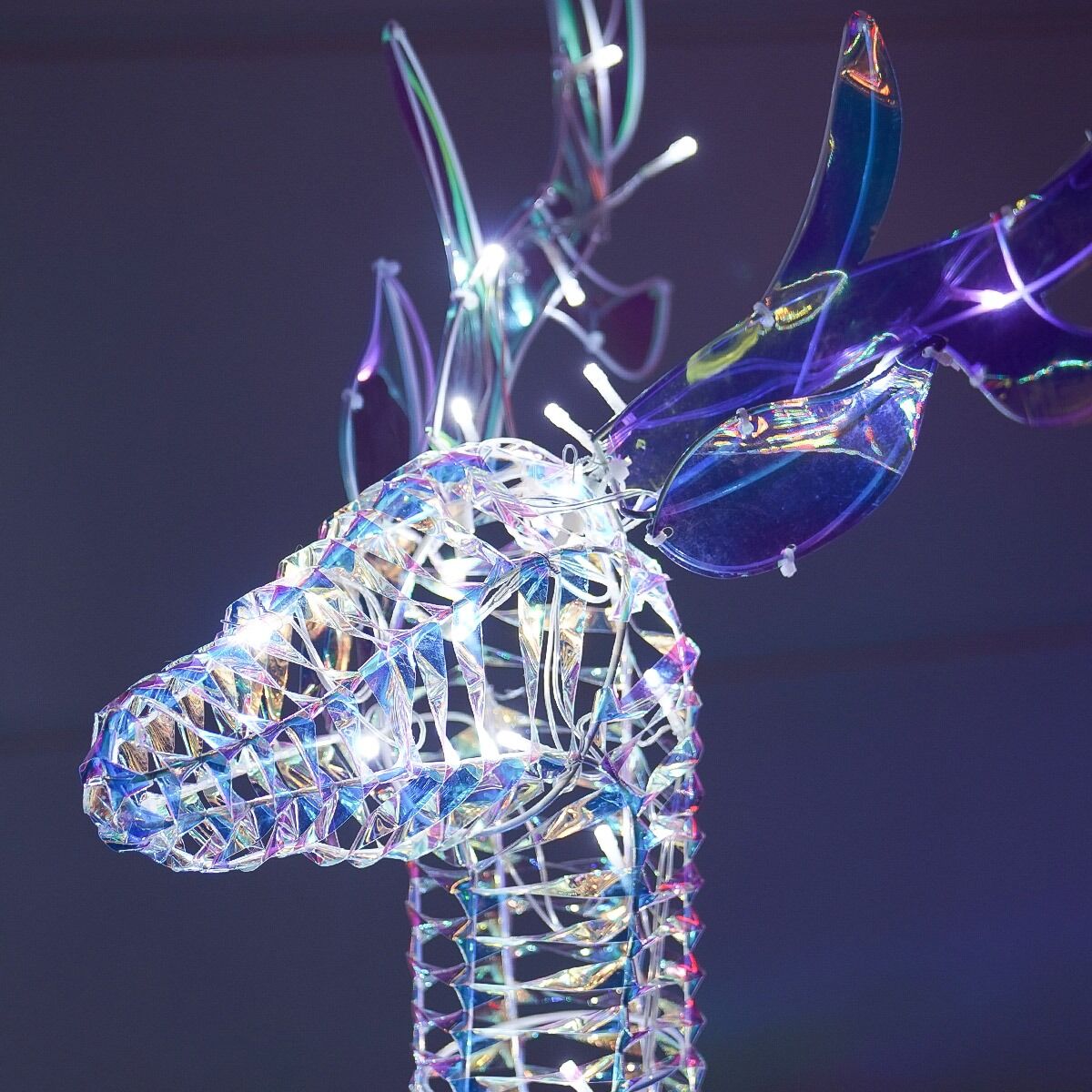 Outdoor Iridescent Stag & Reindeer Christmas Figure Set image 2