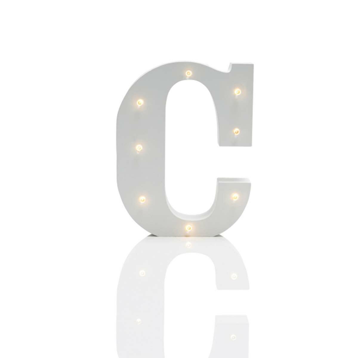 Alphabet 'C' Marquee Battery Light Up Circus Letter, Warm White LEDs, 16cm image 1