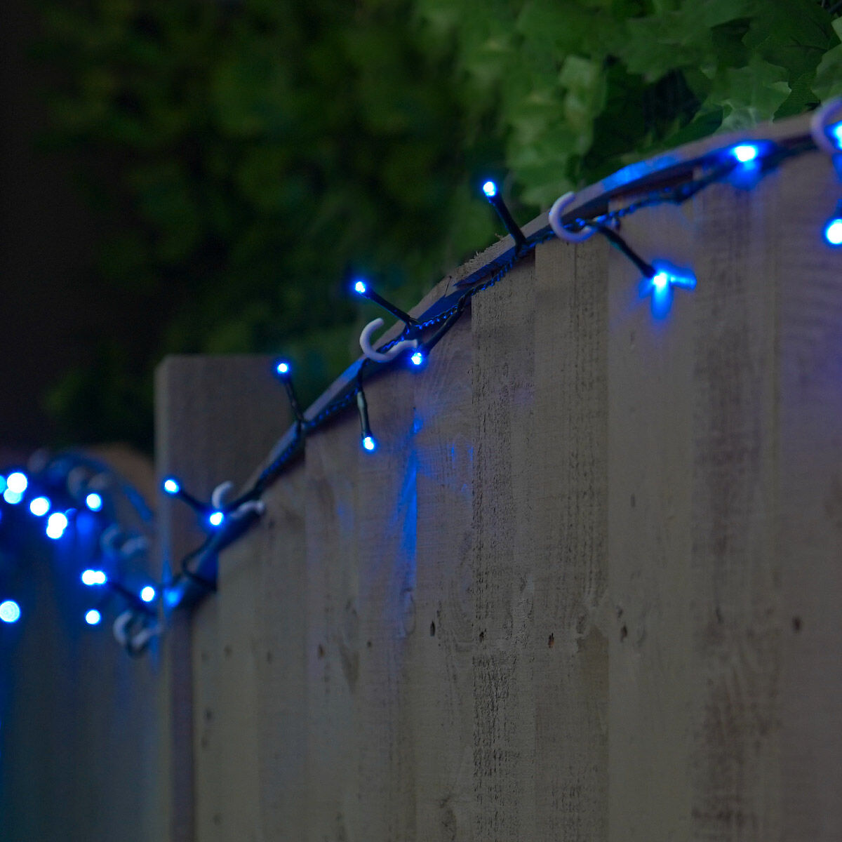5m Blue Fairy Lights, Connectable, 50 LEDs, Dark Green Cable image 2