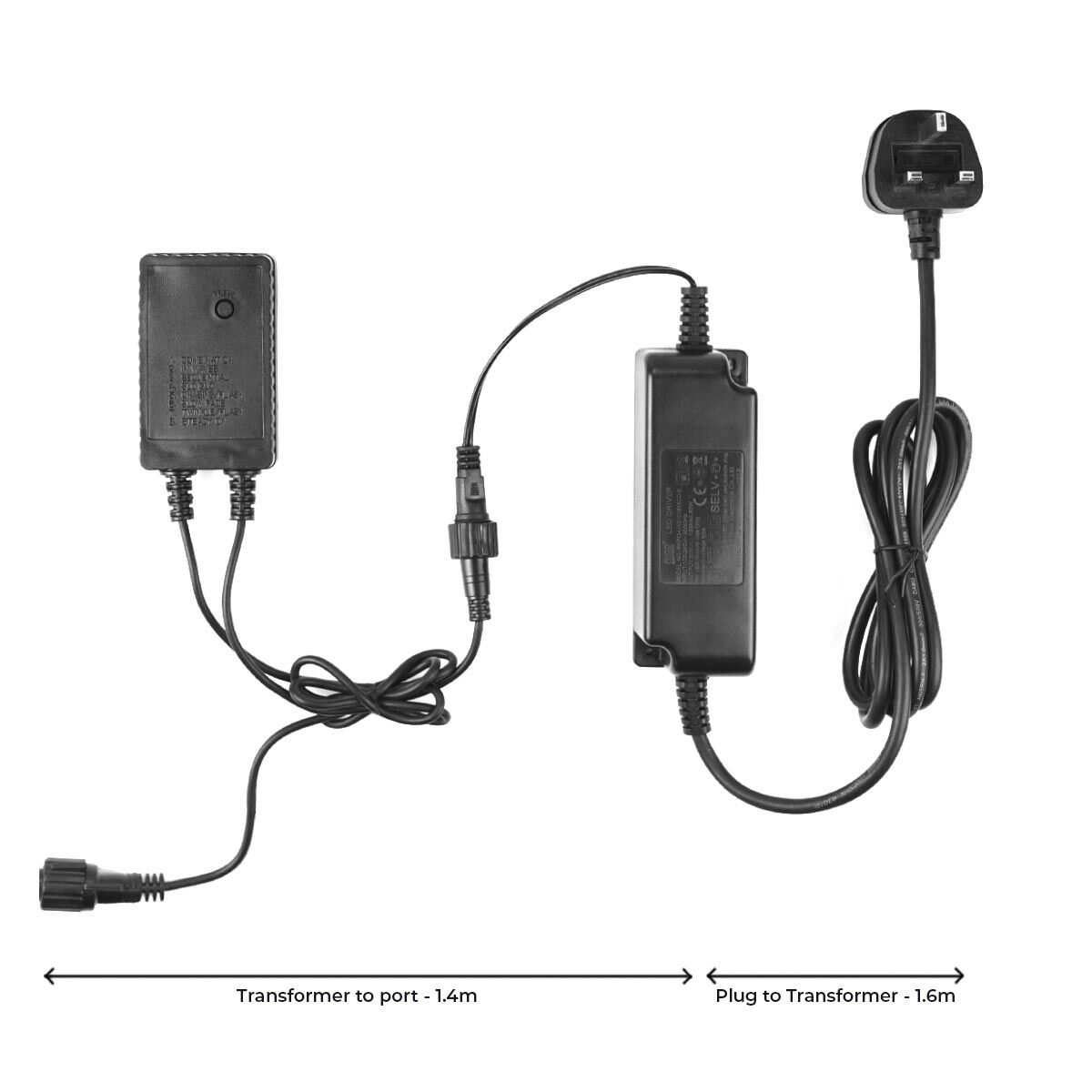 ConnectGo® Large Transformer, UK Plug, Black Cable image 2