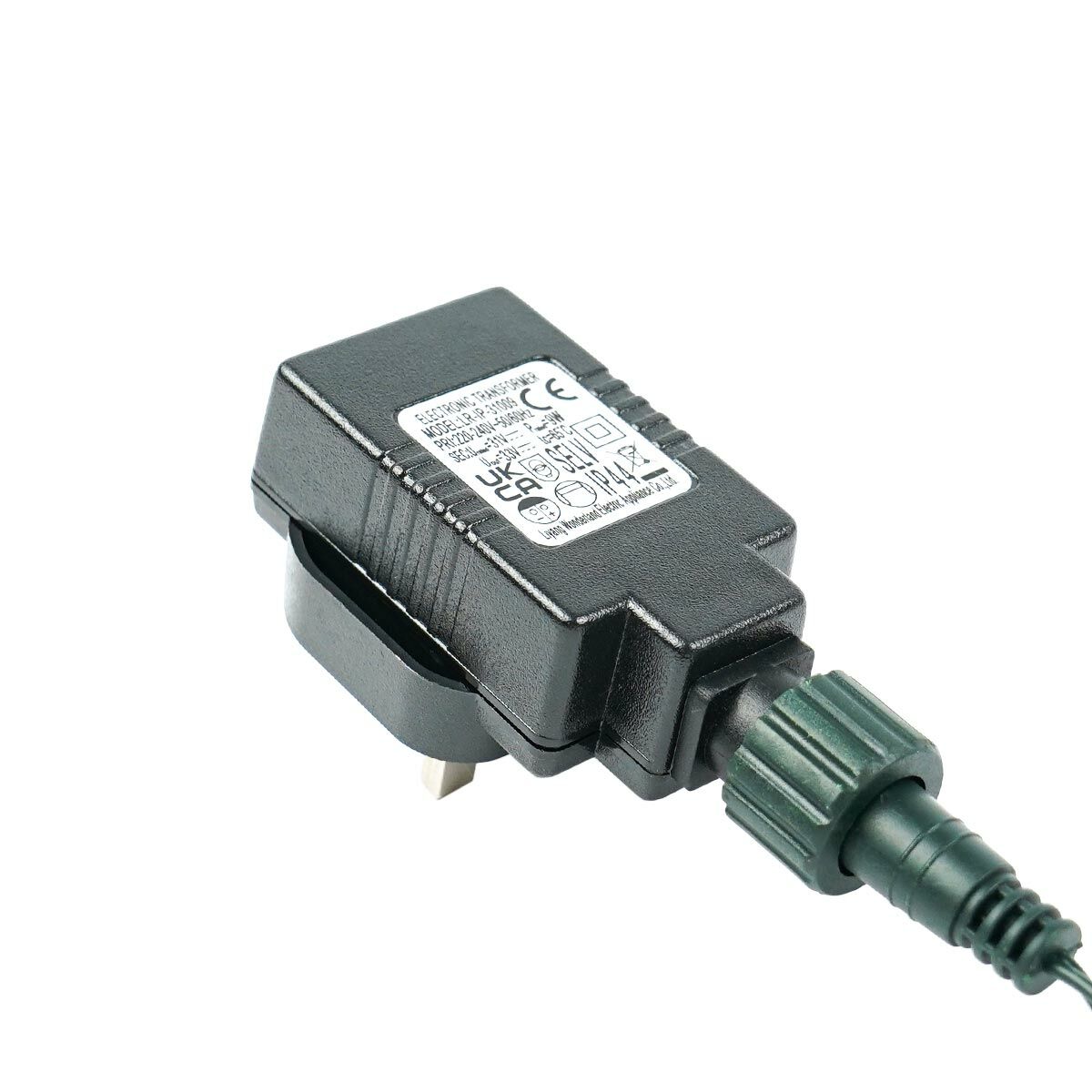ConnectGo® Small Transformer, UK Plug, Green Cable with Remote Control image 2