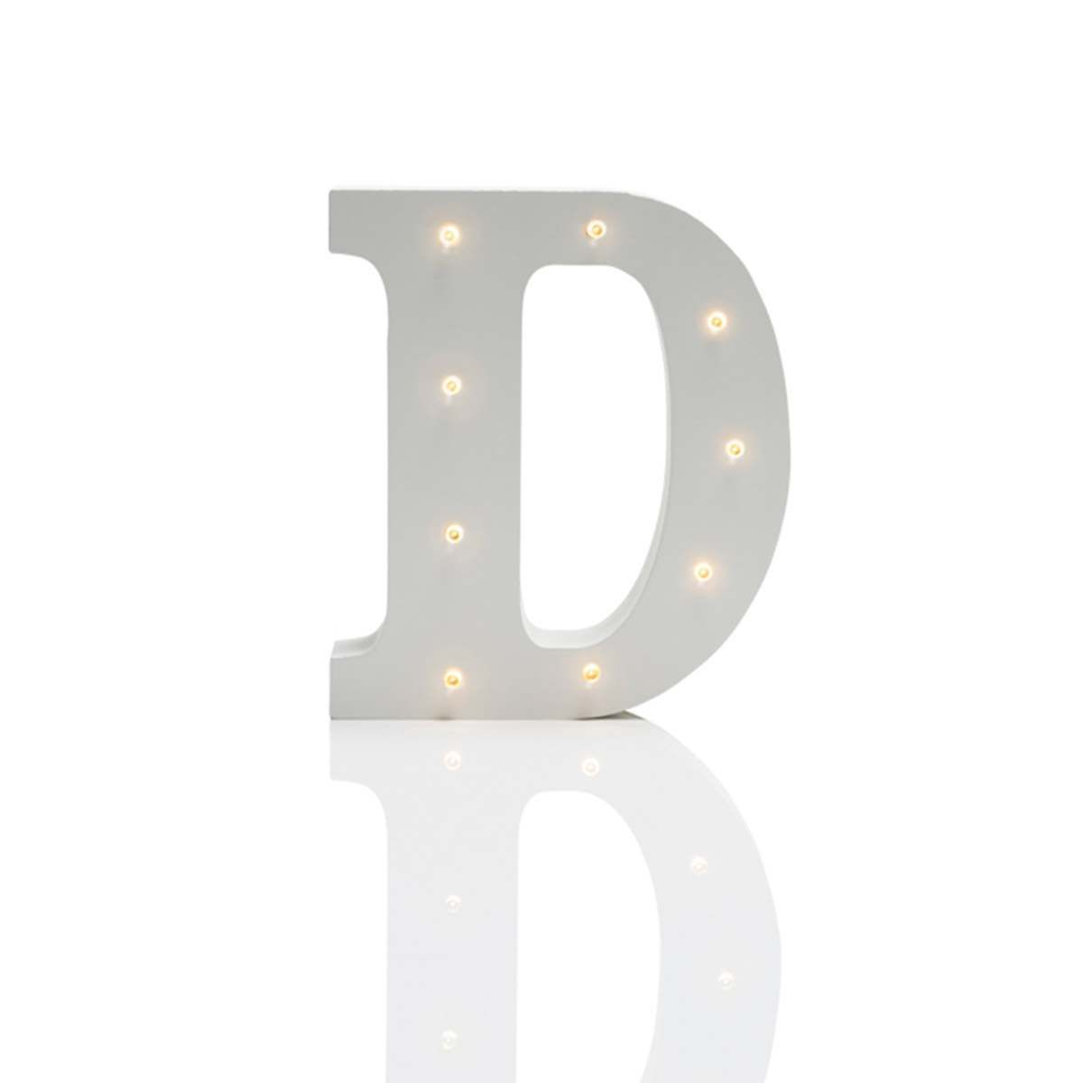 Alphabet 'D' Marquee Battery Light Up Circus Letter, Warm White LEDs, 16cm image 1