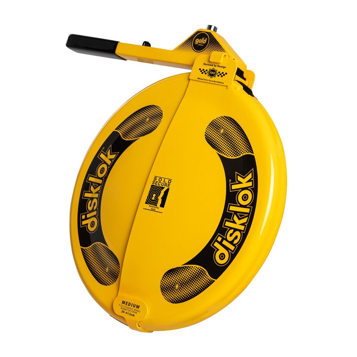 Disklok Gold Edition Medium Yellow Car Steering Wheel Lock image 1