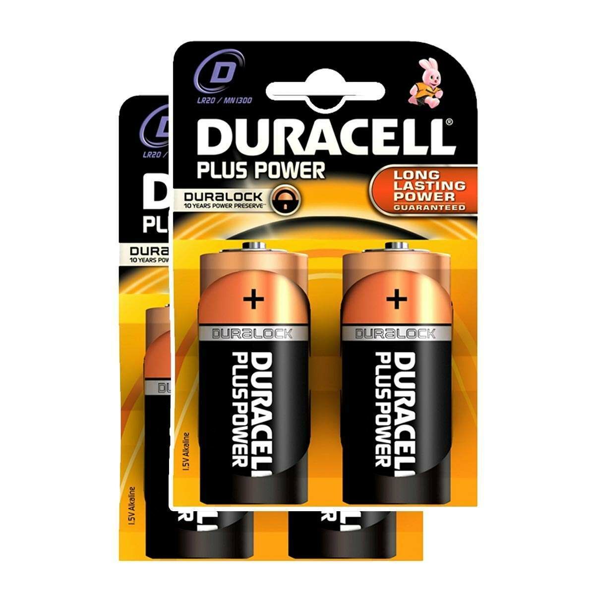 Duracell Alkaline Batteries - D (Type) Pack of 4 image 1