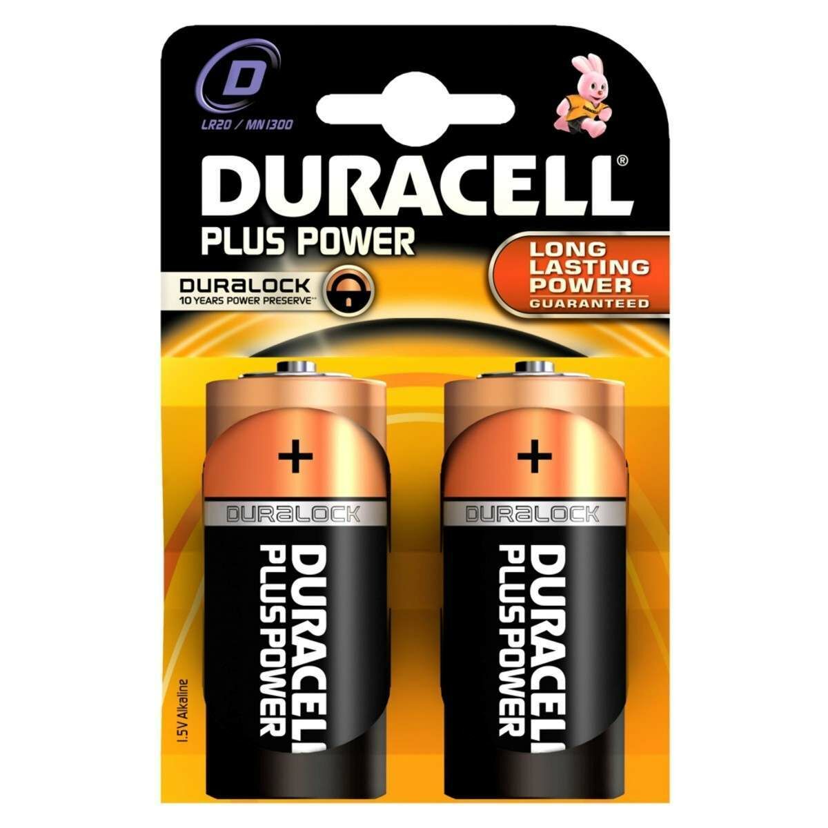 Duracell Alkaline Batteries - D (Type) Pack of 2 image 1