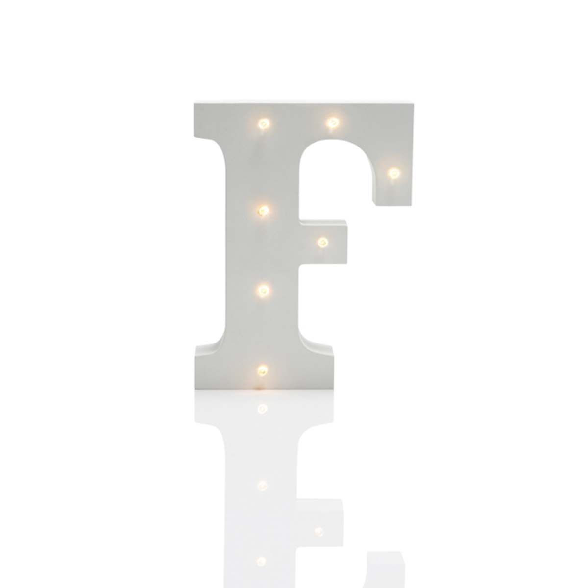 Alphabet 'F' Marquee Battery Light Up Circus Letter, Warm White LEDs, 16cm image 1