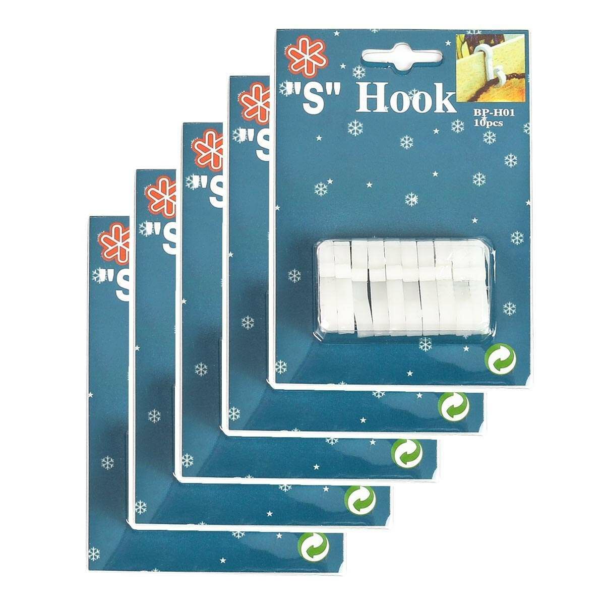White 'S' Gutter Hooks for 25 and 30 metre Lights, 50 Pack image 1