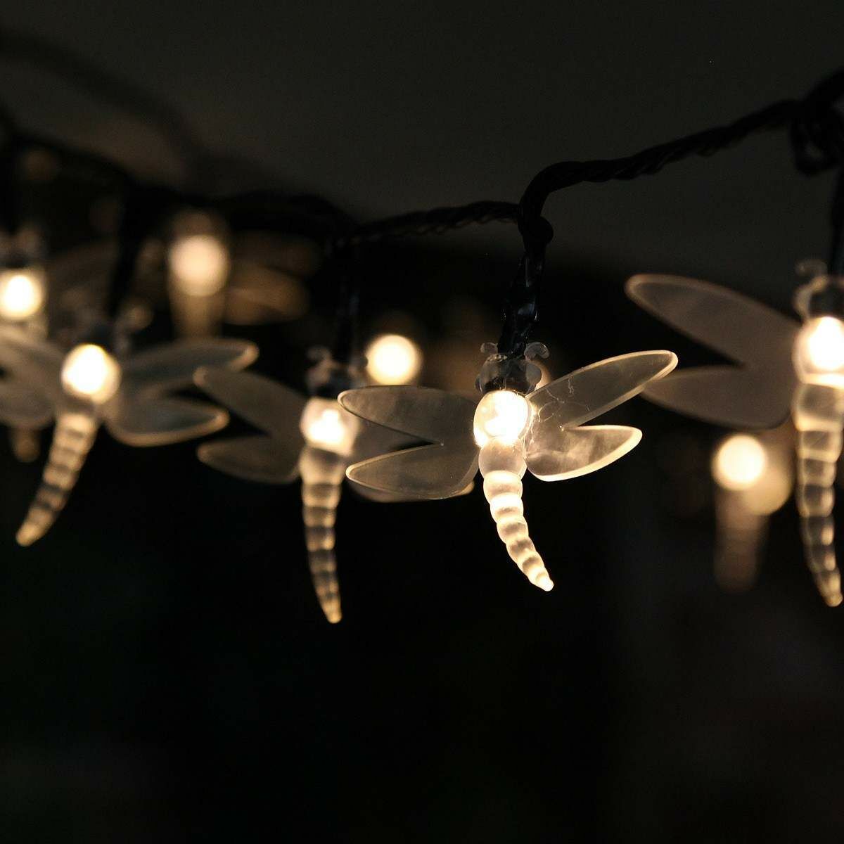 Solar Multi Function Dragonfly Fairy Lights, 100 Warm White LEDs, 10m image 4