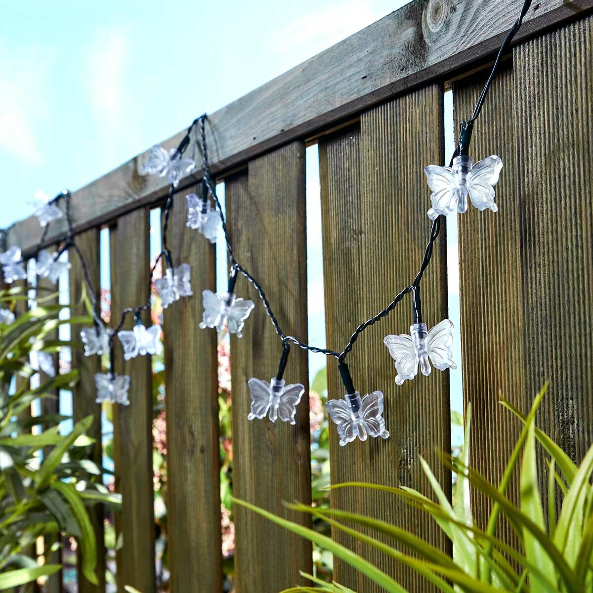 Solar Multi Function Butterfly Fairy Lights, 100 Warm White LEDs, 10m image 4