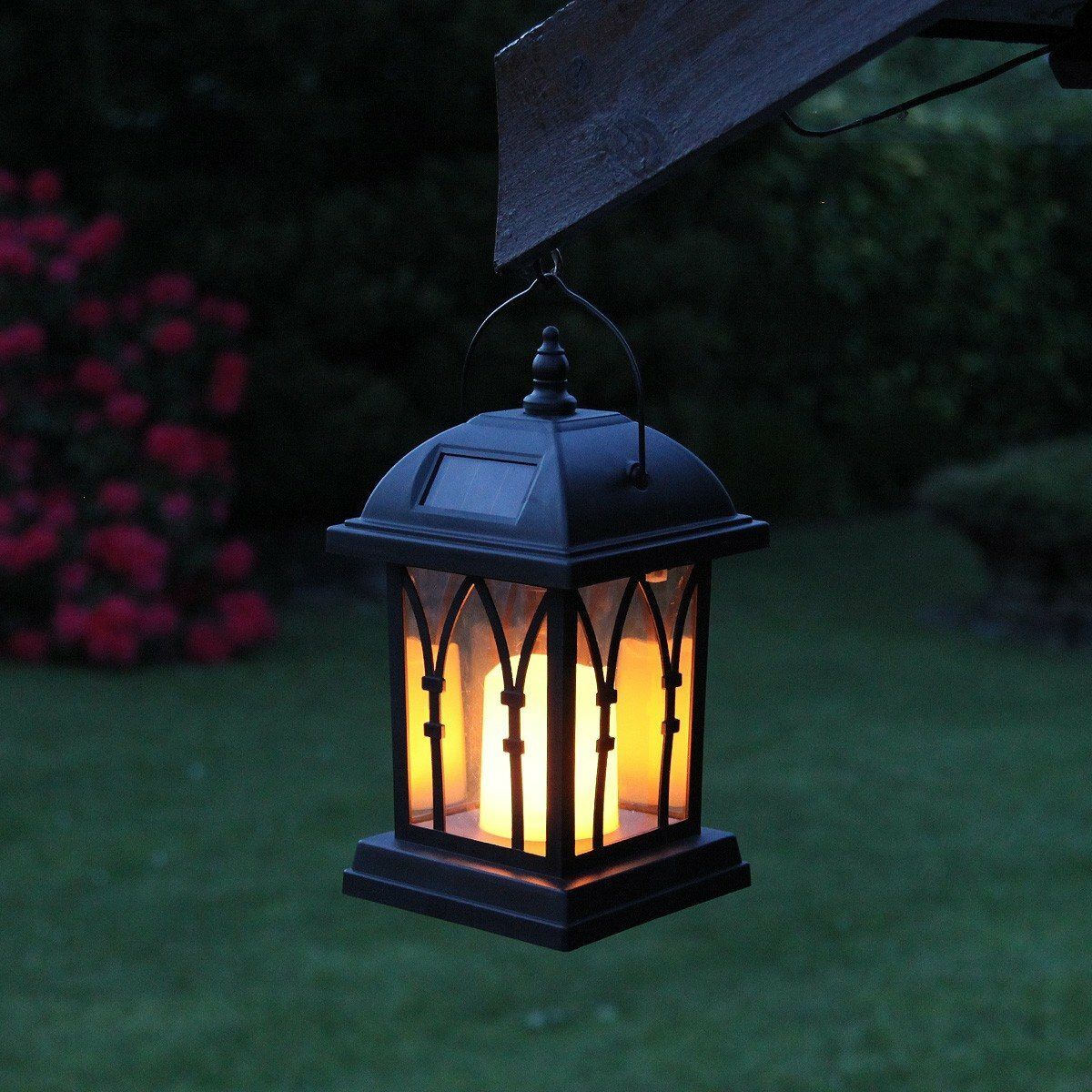 Solar Flickering LED Candle Lantern, 27cm image 4