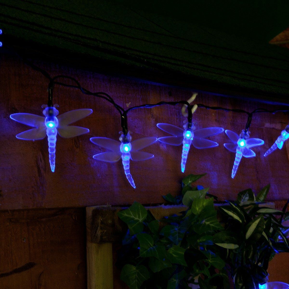 Solar Multi Function Dragonfly Fairy Lights, 100 Blue LEDs, 10m image 4