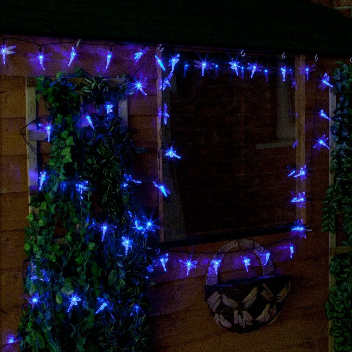 Solar Multi Function Dragonfly Fairy Lights, 100 Blue LEDs, 10m image 6