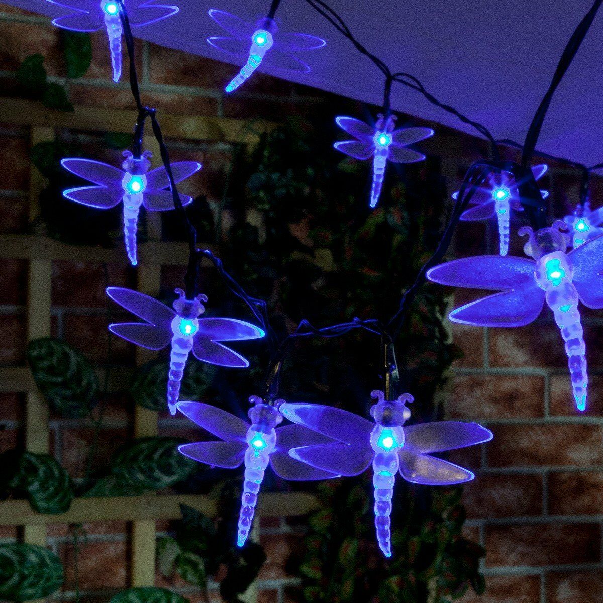 Solar Multi Function Dragonfly Fairy Lights, 100 Blue LEDs, 10m image 8