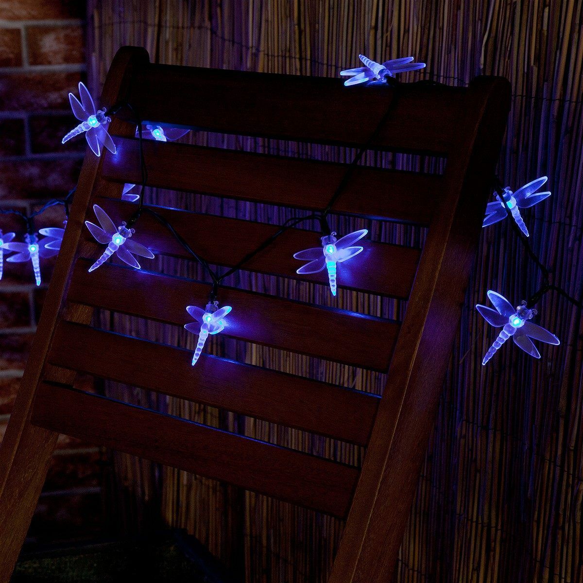 Solar Multi Function Dragonfly Fairy Lights, 100 Blue LEDs, 10m image 9