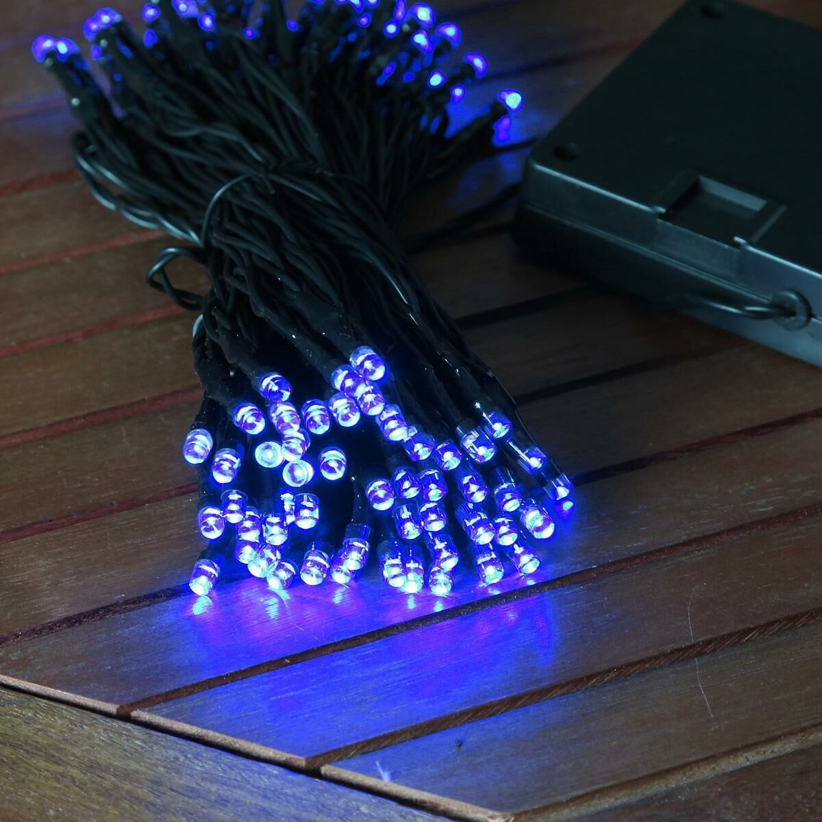 Solar Multi Function Fairy Lights, 100 Blue LEDs, 10m image 6