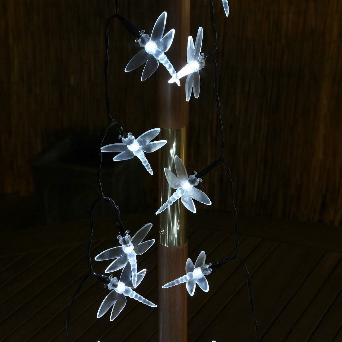 Solar Multi Function Dragonfly Fairy Lights, 50 White LEDs, 5m image 9