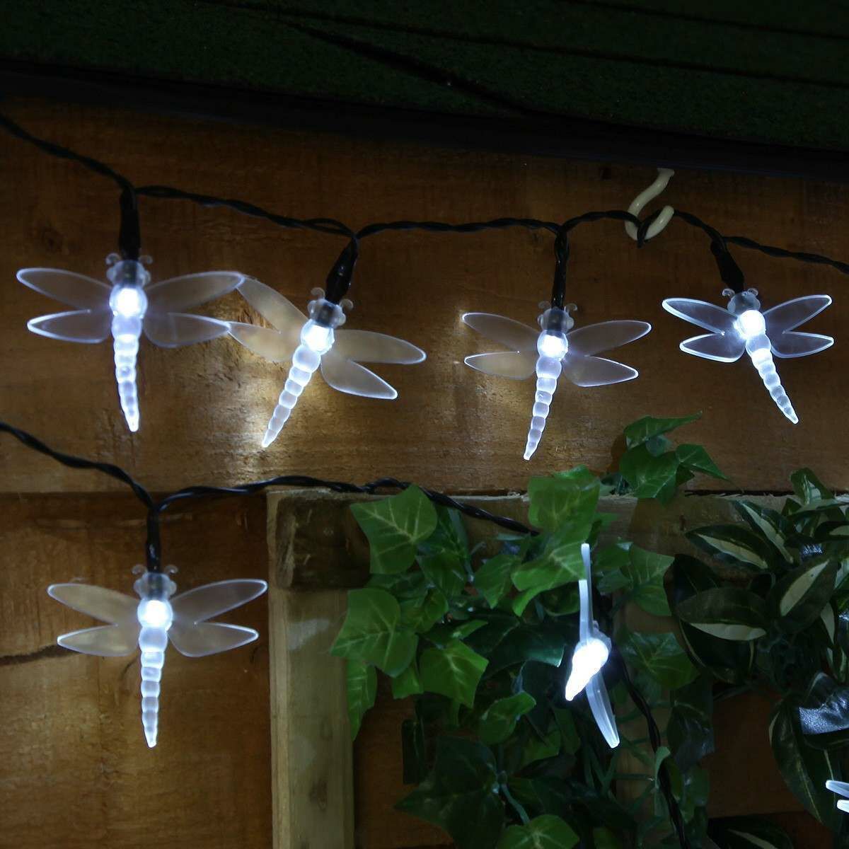 Solar Multi Function Dragonfly Fairy Lights, 50 White LEDs, 5m image 3