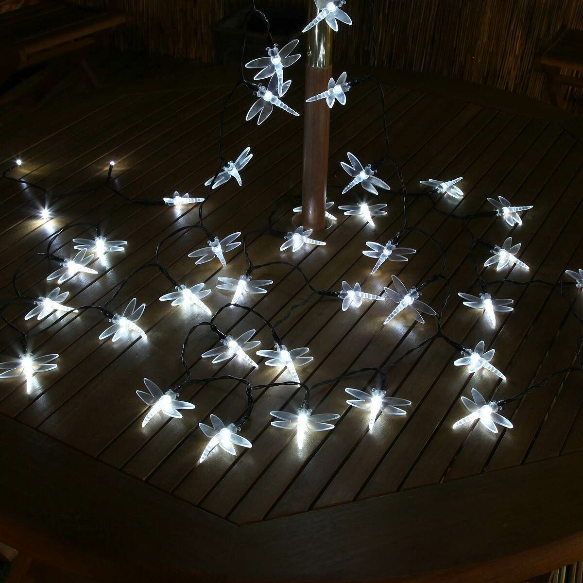 Solar Multi Function Dragonfly Fairy Lights, 100 White LEDs, 10m image 6