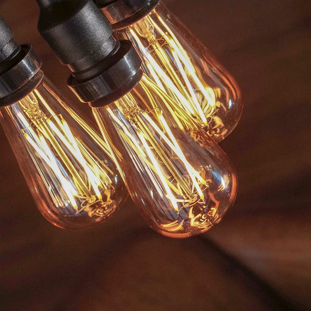 4W E27 Fully Dimmable Vintage Tinted Teardrop Filament Style, Warm White LED Light Bulb image 1