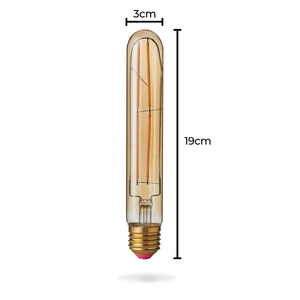 4W E27 Dimmable Vintage Tinted Tubular Filament Style, Warm White LED Bulb image 2