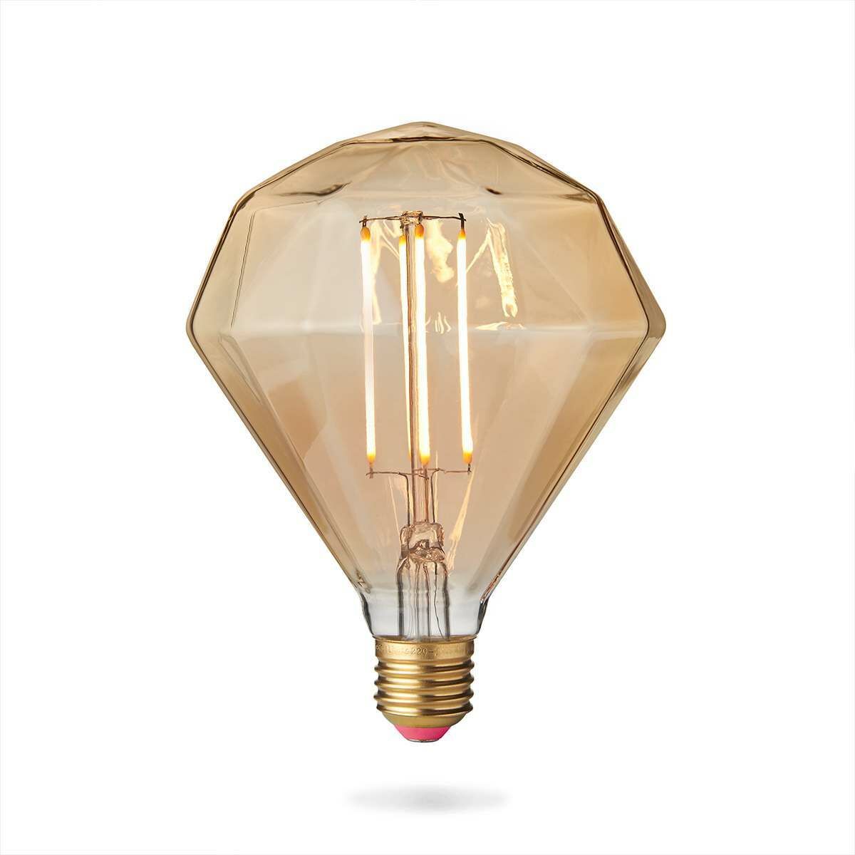 4W E27 Fully Dimmable Vintage Tinted Diamond, Warm White LED Light Bulb image 2