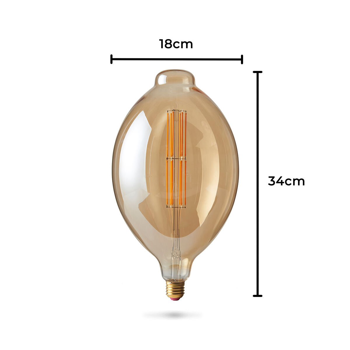 8W E27 Fully Dimmable Vintage Tinted BT180 Filament Style, Warm White LED Light Bulb image 3