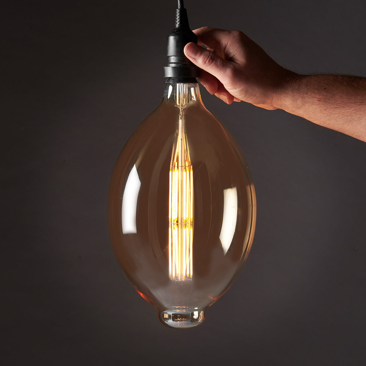 8W E27 Fully Dimmable Vintage Tinted BT180 Filament Style, Warm White LED Light Bulb image 1