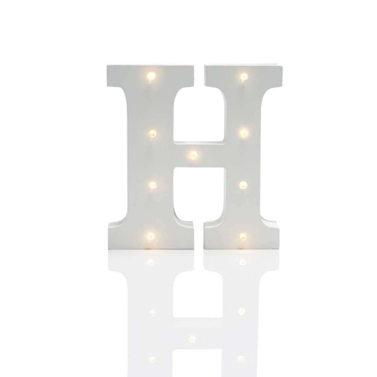 Alphabet 'H' Marquee Battery Light Up Circus Letter, Warm White LEDs, 16cm image 3