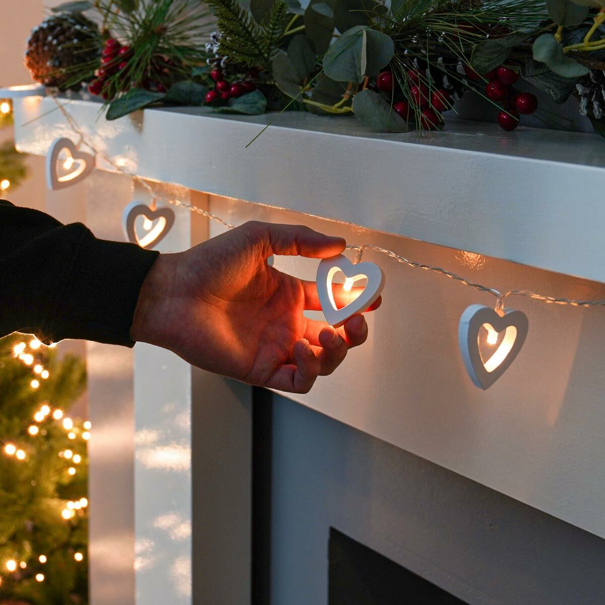 Battery Wooden Heart Fairy Lights, 10 Warm White LEDs image 9