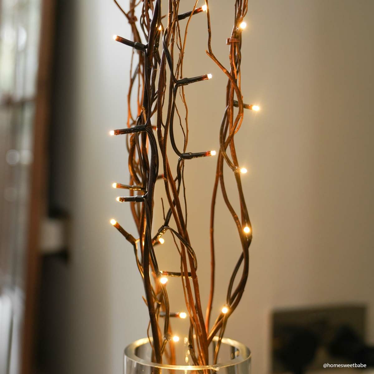 5 Decorative Brown Willow Twig Lights, 50 Warm White LEDs image 4