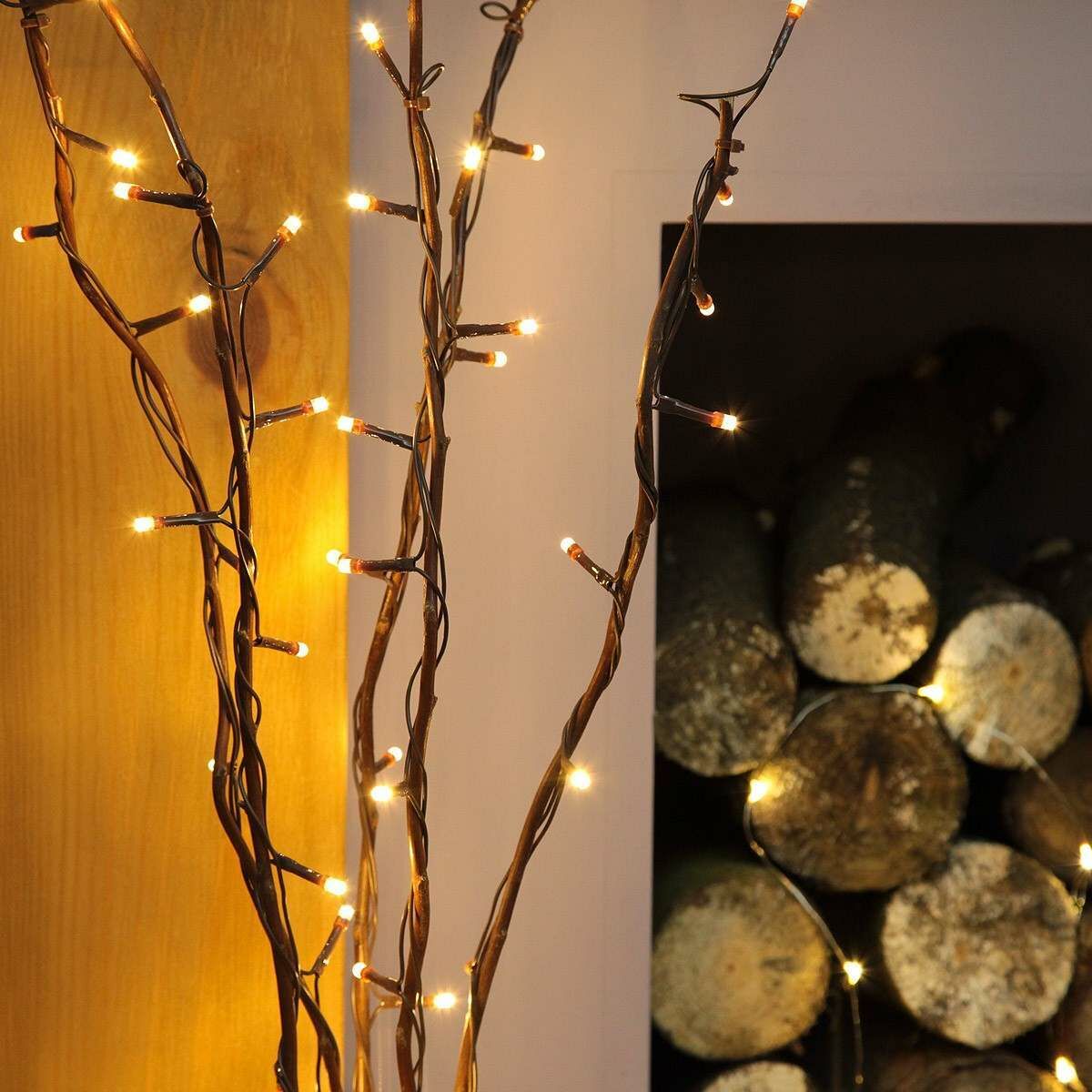 5 Decorative Brown Willow Twig Lights, 50 Warm White LEDs image 6