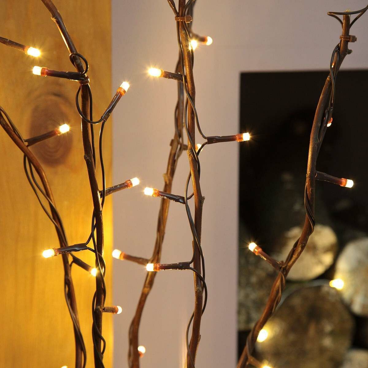 5 Decorative Brown Willow Twig Lights, 50 Warm White LEDs image 7