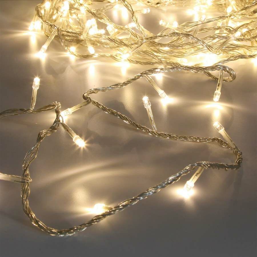 40 Warm White LED Fairy String Lights on Clear Cable, 3.2m image 1