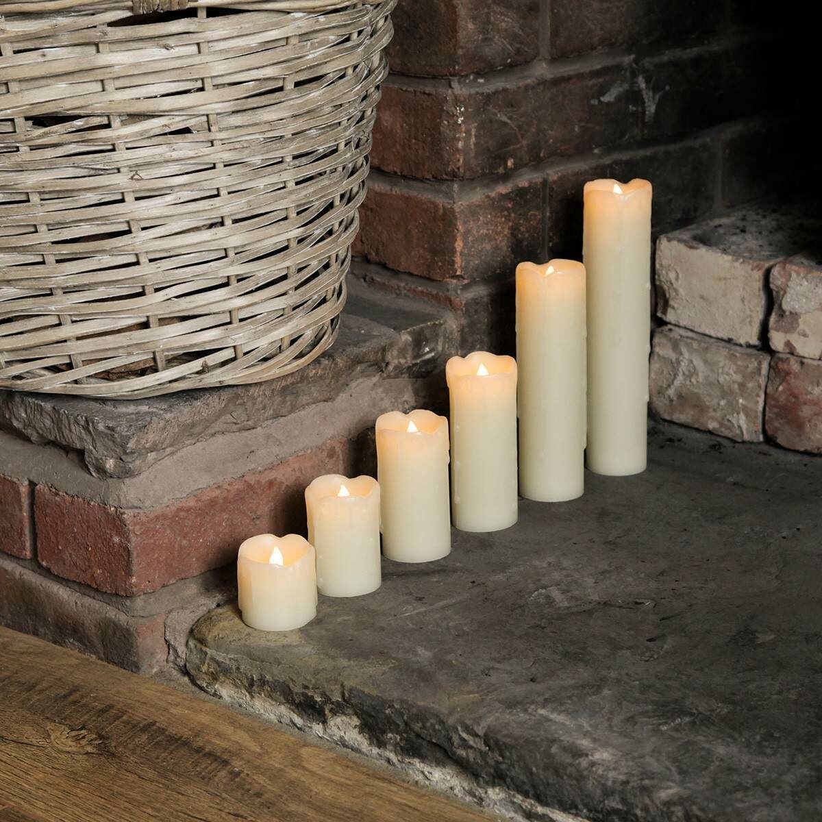 6 Battery Flickering Dripping Wax Pillar LED Candles image 6