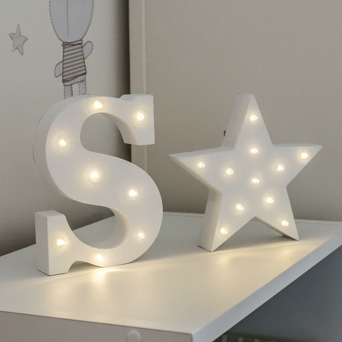 Alphabet 'S' Marquee Battery Light Up Circus Letter, Warm White LEDs, 16cm image 3