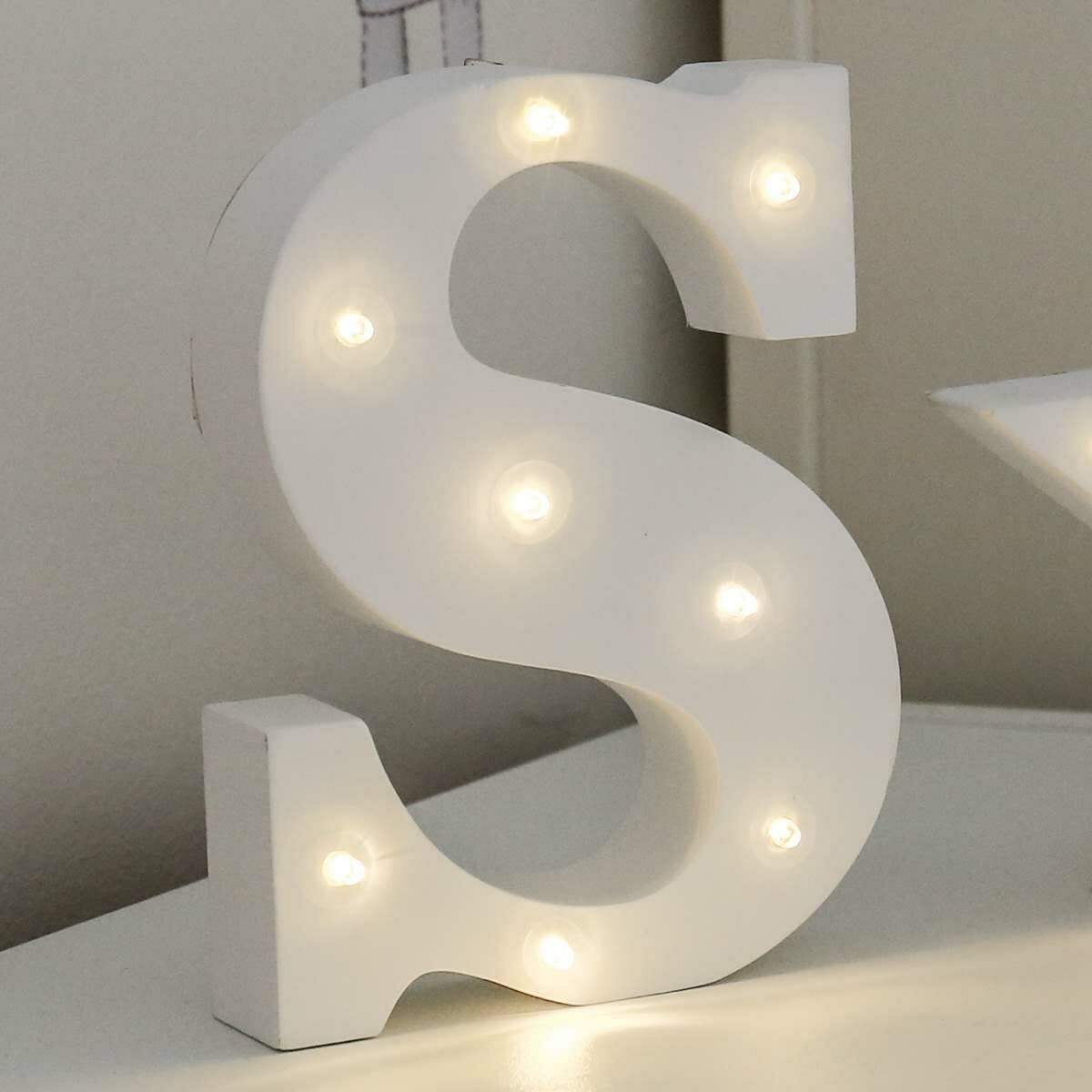 Alphabet 'S' Marquee Battery Light Up Circus Letter, Warm White LEDs, 16cm image 4