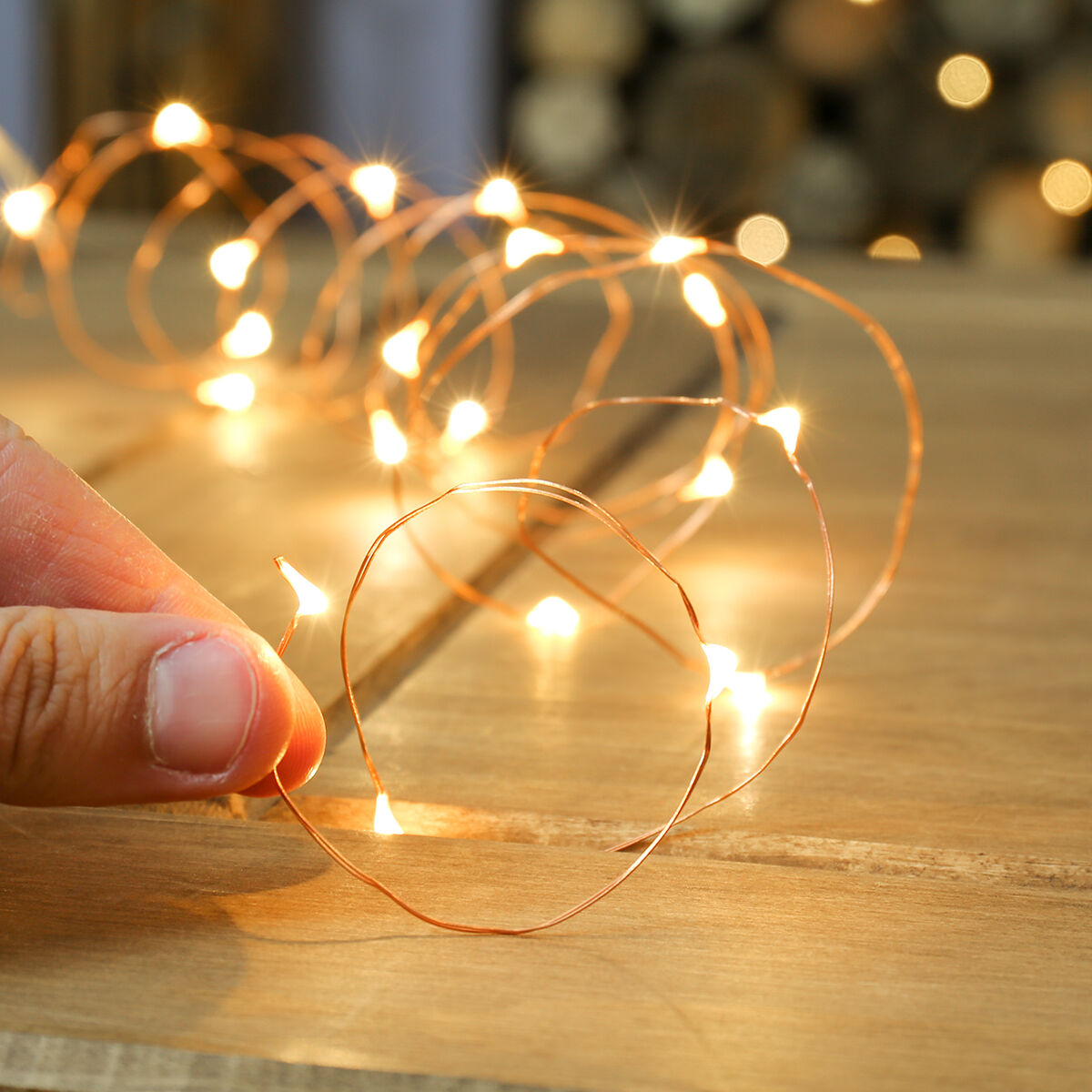 2m Battery Copper Firefly Wire Fairy Lights, 20 Warm White LEDs image 7