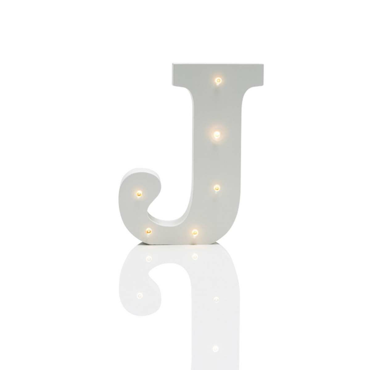 Alphabet 'J' Marquee Battery Light Up Circus Letter, Warm White LEDs, 16cm image 1