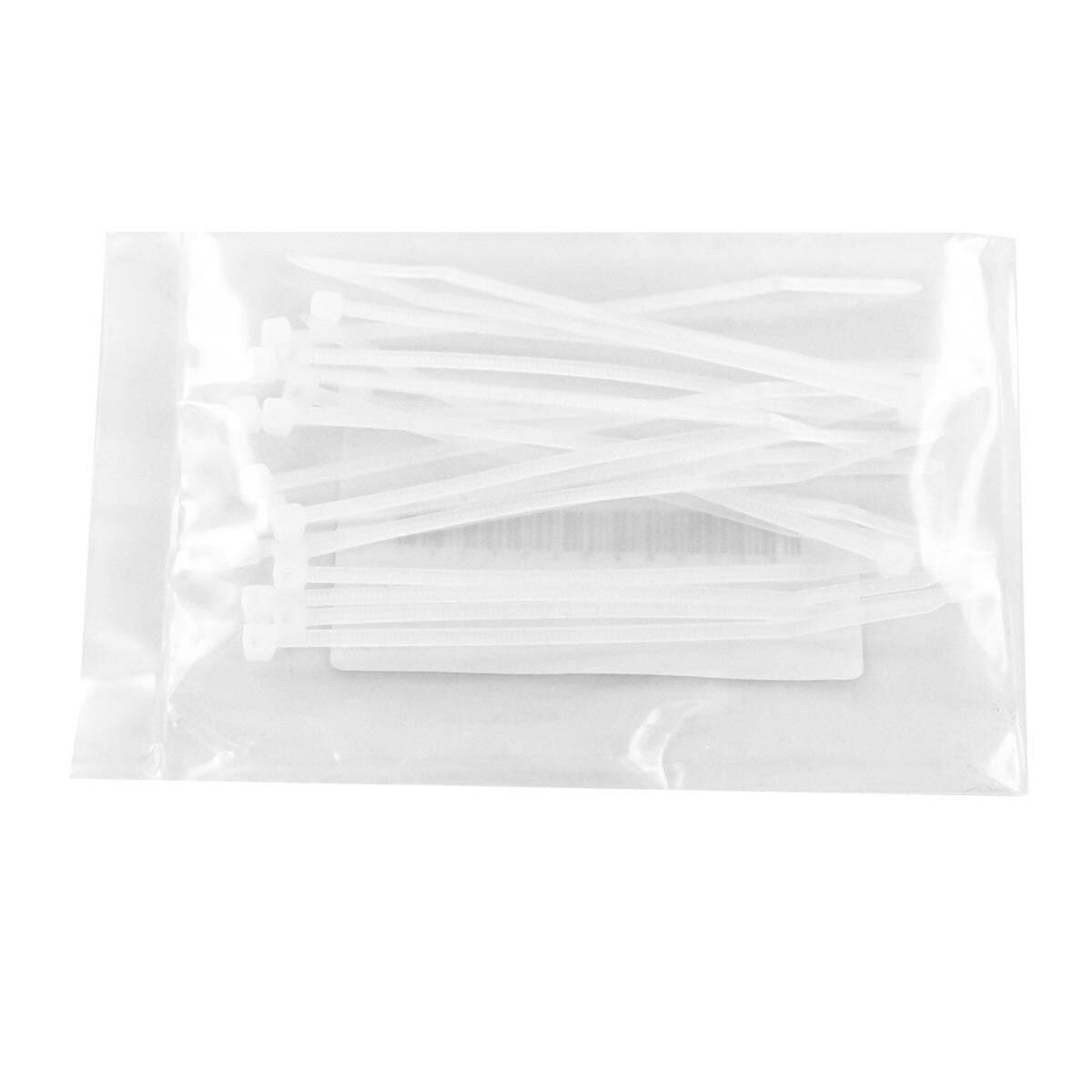 100mm x 2.5mm White Cable Ties, 20pcs image 3