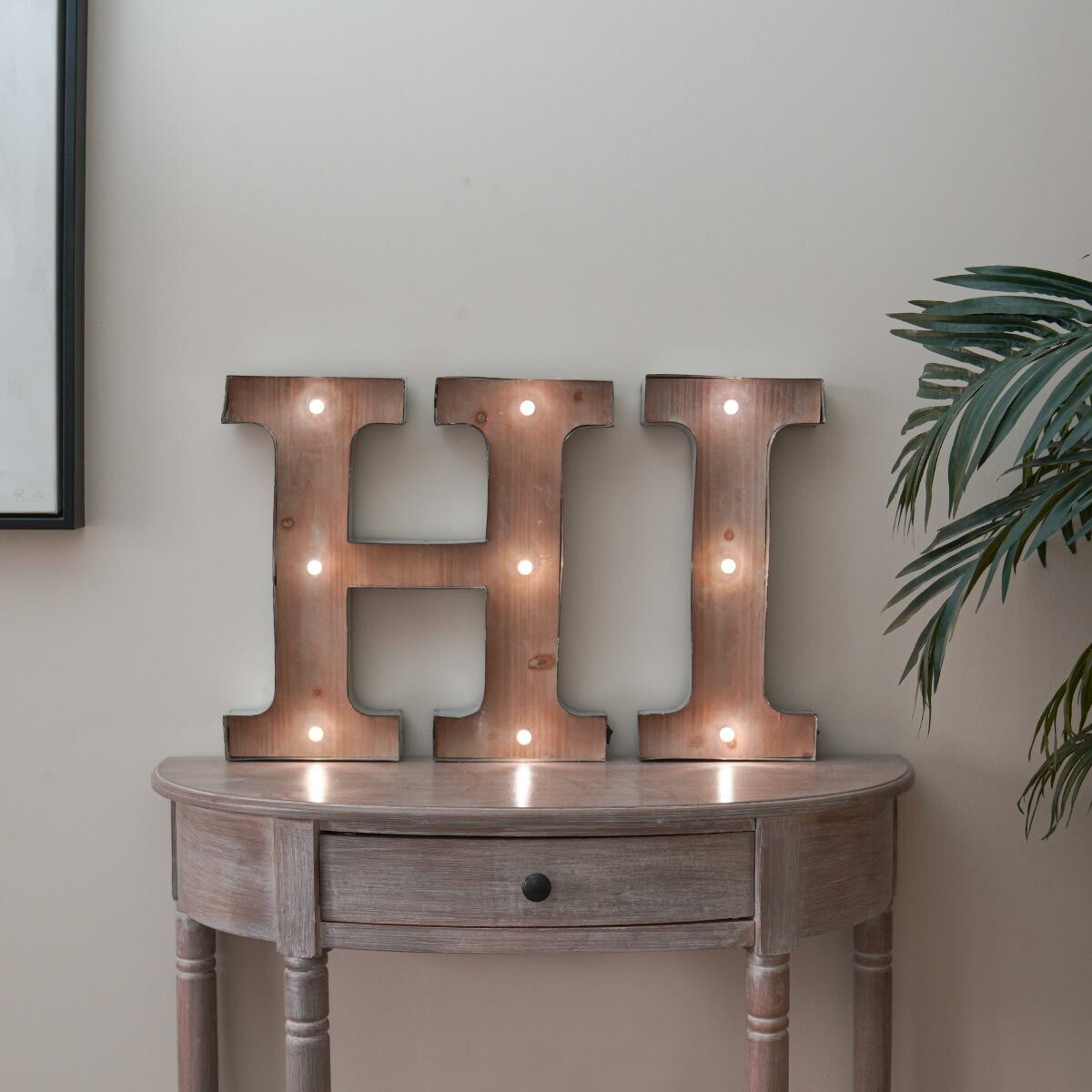 Wood & Metal 'H' Battery Light Up Circus Letter, 41cm image 2