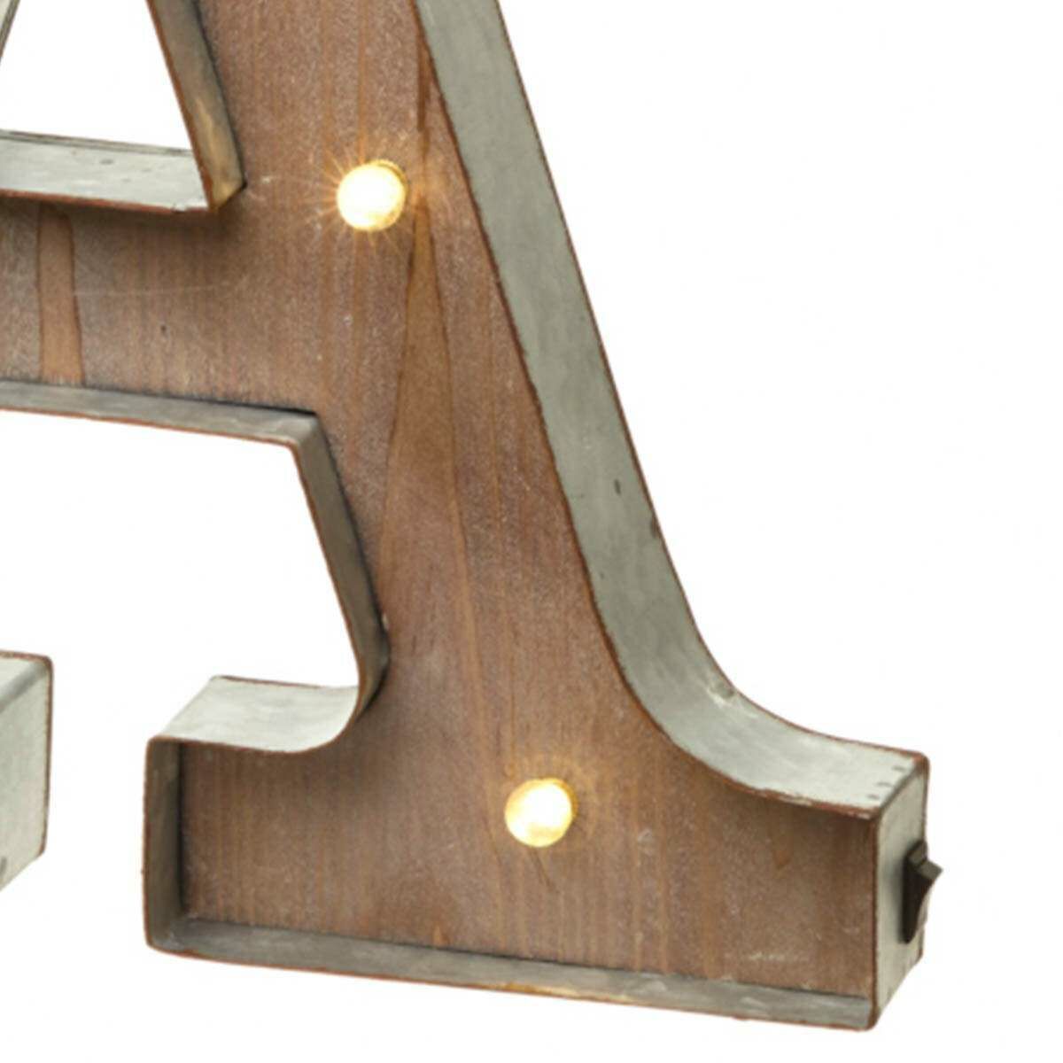 Wood & Metal 'A' Battery Light Up Circus Letter, 41cm image 2