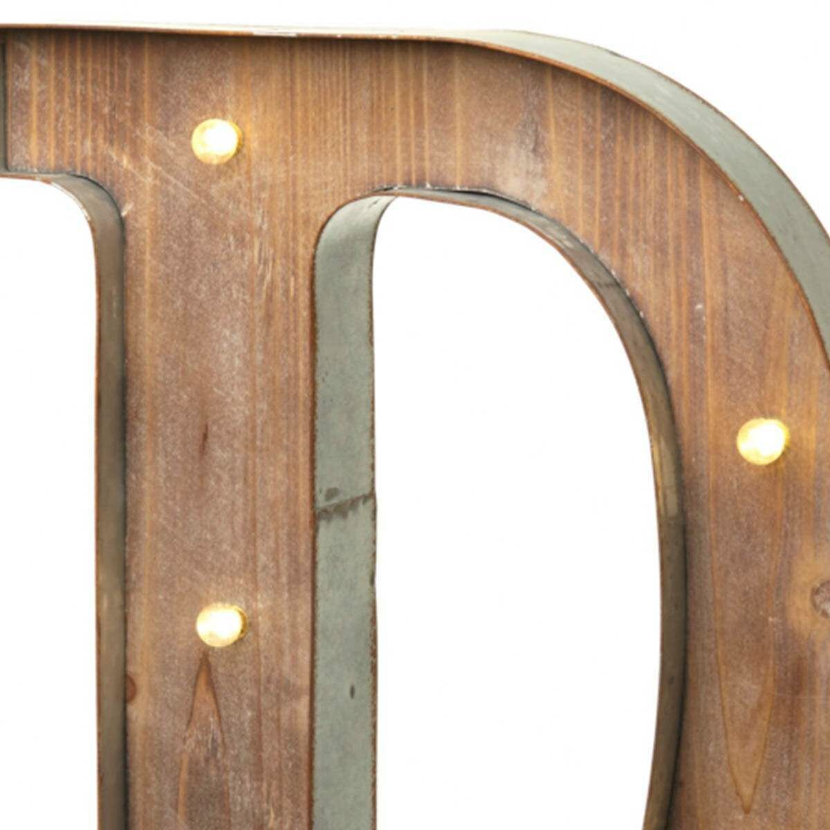 Wood & Metal 'D' Battery Light Up Circus Letter, 41cm image 1