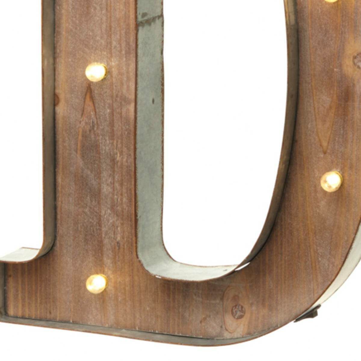 Wood & Metal 'D' Battery Light Up Circus Letter, 41cm image 2