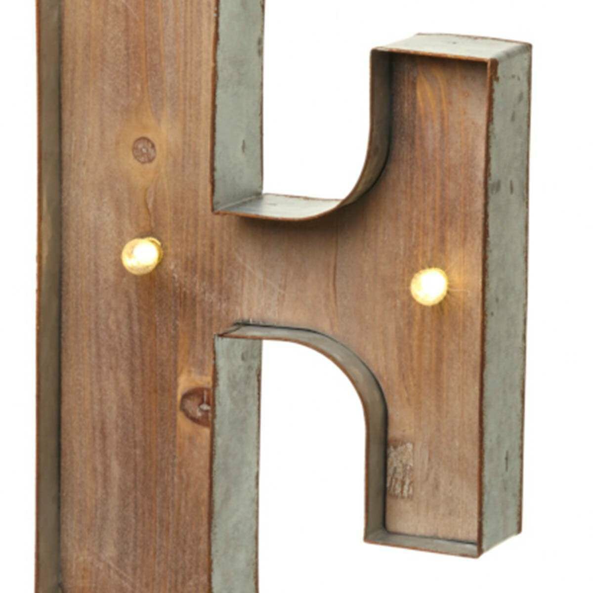 Wood & Metal 'E' Battery Light Up Circus Letter, 41cm image 1