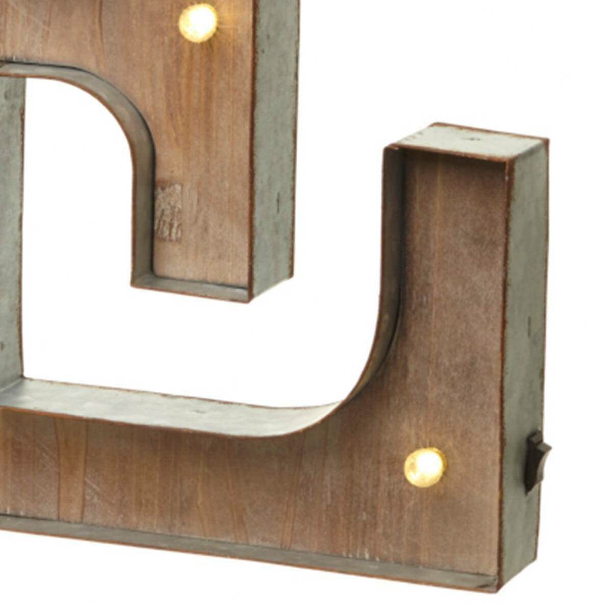 Wood & Metal 'E' Battery Light Up Circus Letter, 41cm image 2