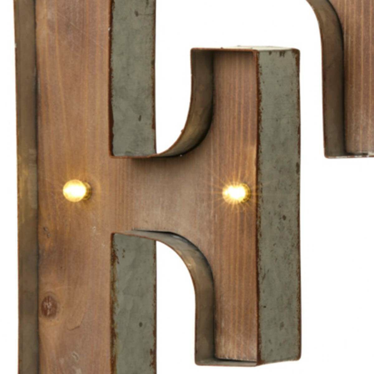 Wood & Metal 'F' Battery Light Up Circus Letter, 41cm image 1