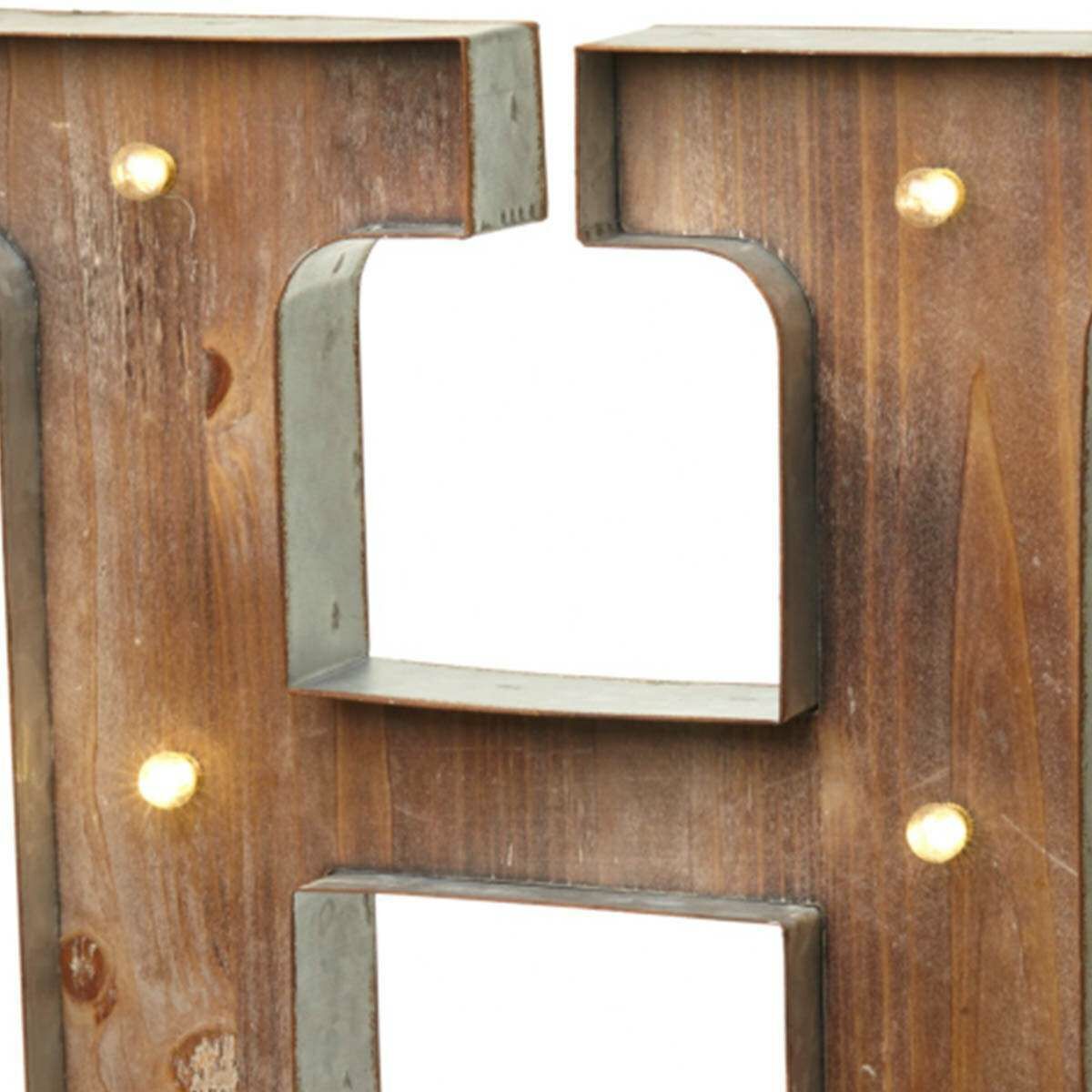 Wood & Metal 'H' Battery Light Up Circus Letter, 41cm image 3