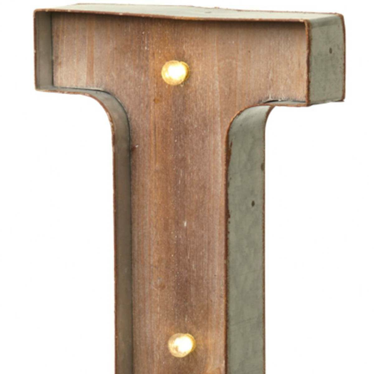 Wood & Metal 'I' Battery Light Up Circus Letter, 41cm image 1