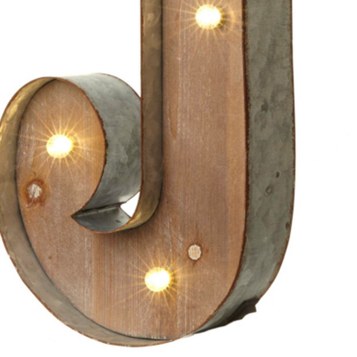 Wood & Metal 'J' Battery Light Up Circus Letter, 41.5cm image 3
