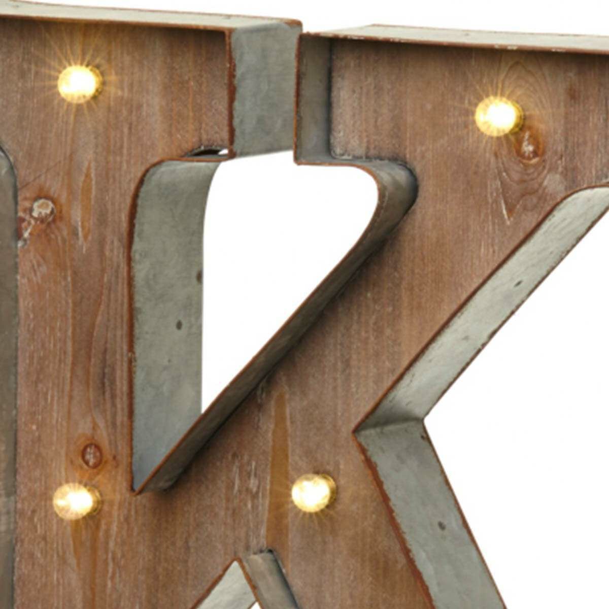 Wood & Metal 'K' Battery Light Up Circus Letter, 41cm image 1